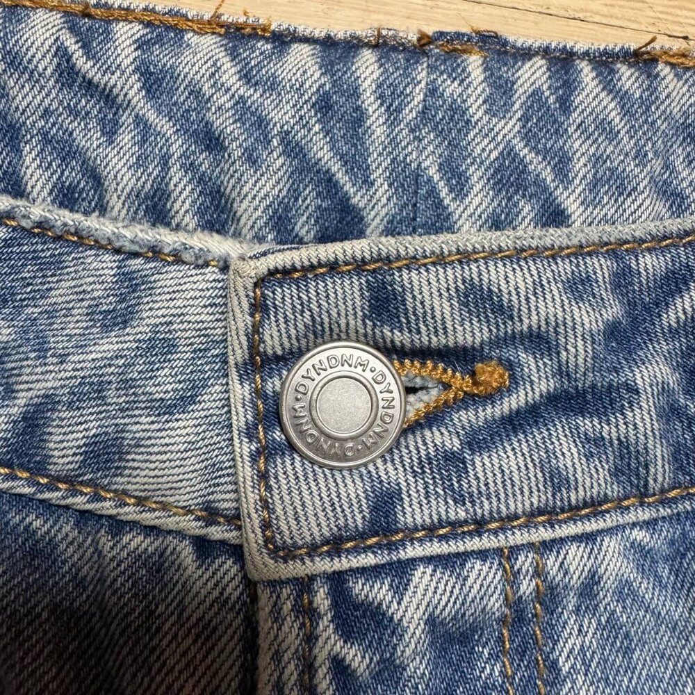 Dynamite High Waist Wide Leg Distressed Denim Jeans Jambe Large 30x32 Blue - Picture 5 of 9